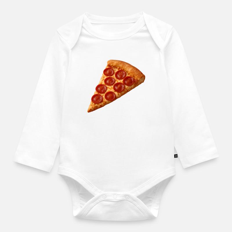 Pizza Salami - Body Bébé bio manches longues - blanc