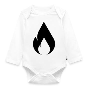 Flame of fire - Organic Longsleeve Baby Bodysuit - white - Front