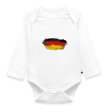 Deutschland Splatter - Baby Bio-Langarm-Body - Weiß - Vorne