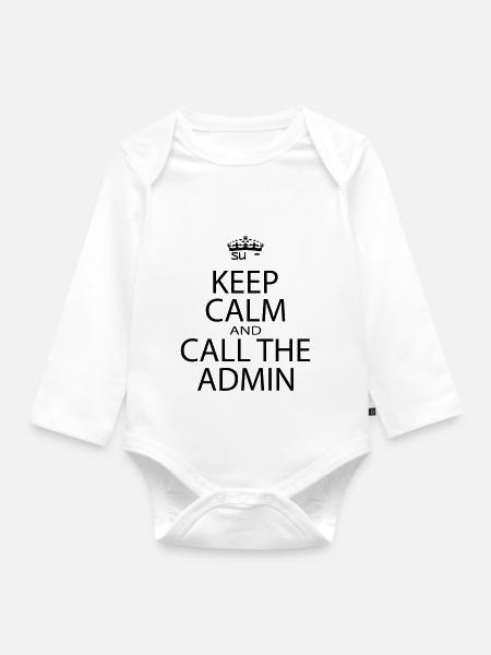 keepcalmadmin1 - Baby Bio-Langarm-Body - Weiß