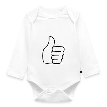 daumen hoch - Baby Bio-Langarm-Body - Weiß - Vorne
