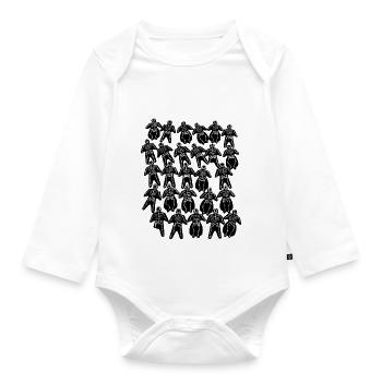 Schlauchblume schwarz - Baby Bio-Langarm-Body - Weiß - Vorne