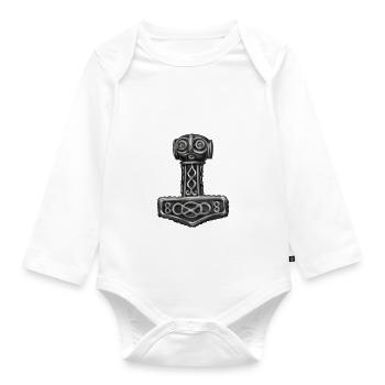 Thor Hammer Mjolnir Mjolnir - Organic Longsleeve Baby Bodysuit - white - Front