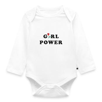 Girl Power Women's Gift Idea - Organic Longsleeve Baby Bodysuit - white - Front
