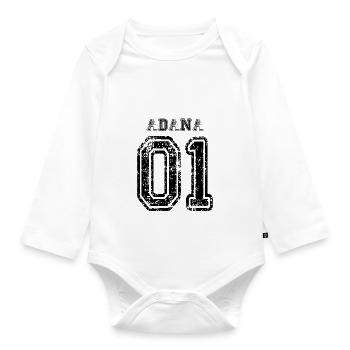 01 Adana Turkish license plate as a gift - Organic Longsleeve Baby Bodysuit - white - Front