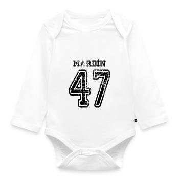 47 Mardin Turkish license plate as a gift - Organic Longsleeve Baby Bodysuit - white - Front