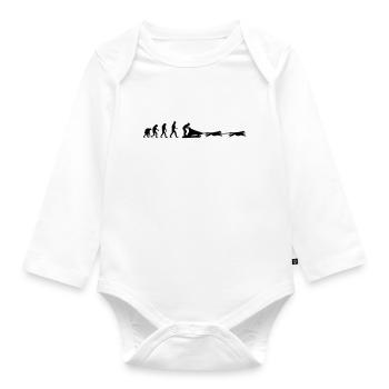 dog sledge evolution - Organic Longsleeve Baby Bodysuit - white - Front