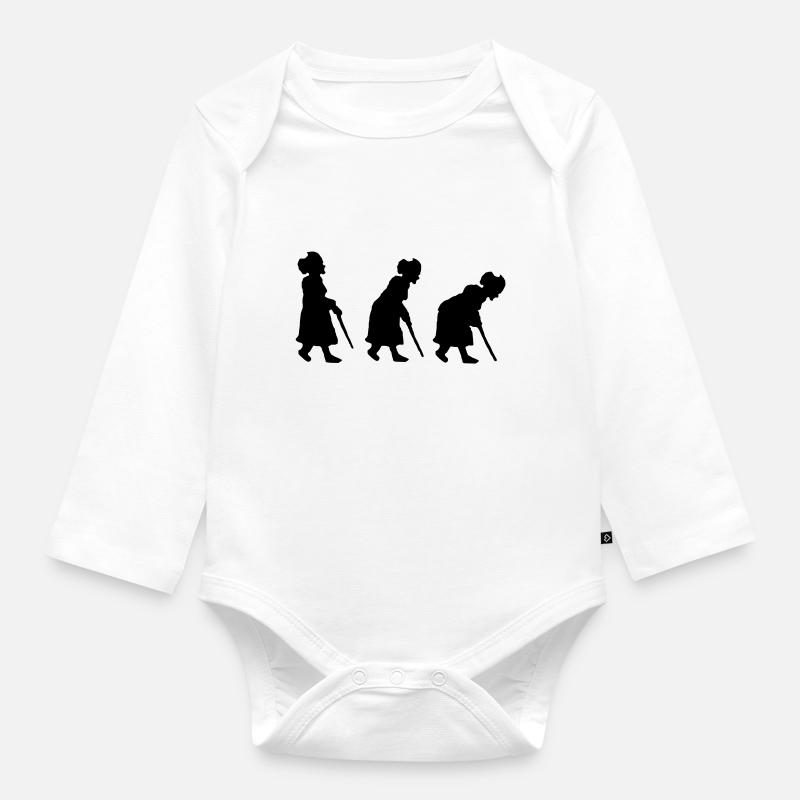 grandma re-evolution - Organic Longsleeve Baby Bodysuit - white