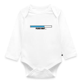 bars please download far loading load bar - Organic Longsleeve Baby Bodysuit - white - Front