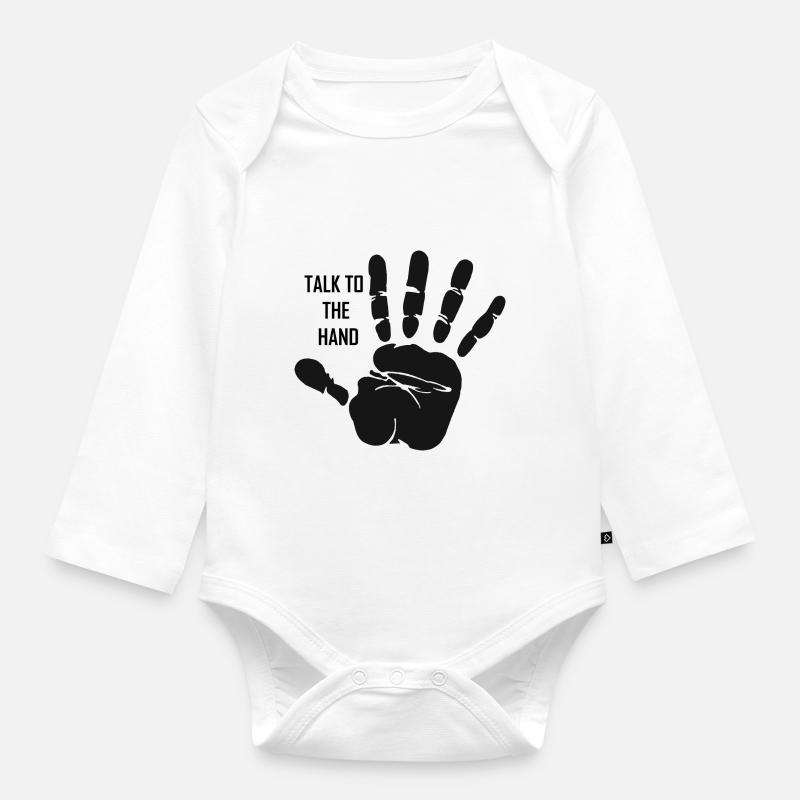 Parler à la main Terminator Parler à la main - Body Bébé bio manches longues - blanc