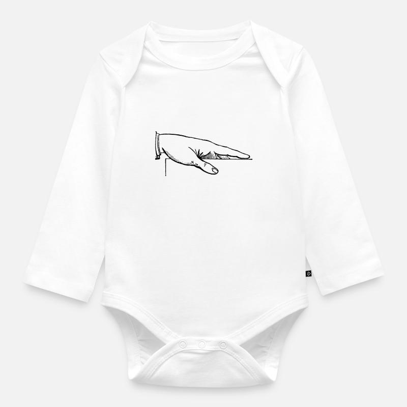 Main - Body Bébé bio manches longues - blanc