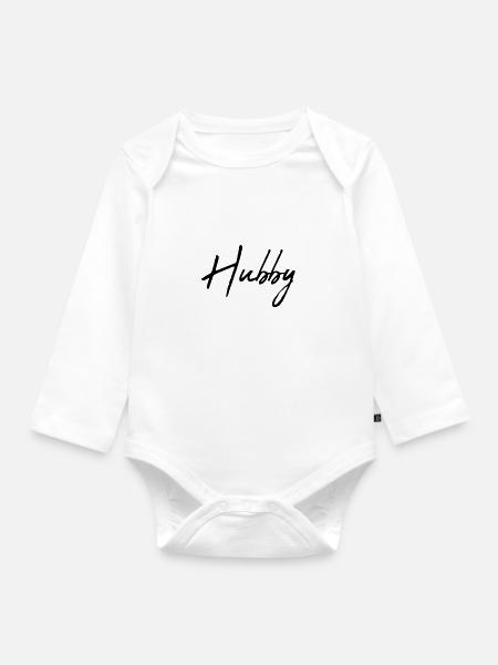 Wifey, Hubby / Geschenk Idee - Baby Bio-Langarm-Body - Weiß