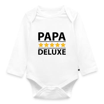 Papa Deluxe - Body Bébé bio manches longues - blanc - Devant