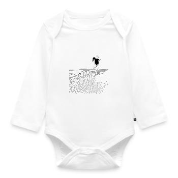 Surfing (surfing) - Organic Longsleeve Baby Bodysuit - white - Front