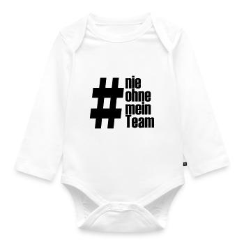 ohne mein team - Baby Bio-Langarm-Body - Weiß - Vorne