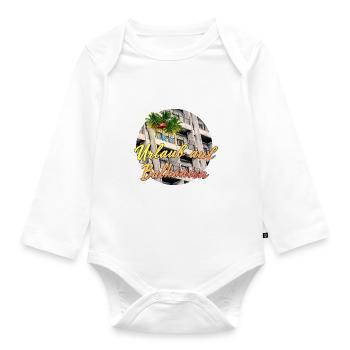 Urlaub auf Balkonien - Baby Bio-Langarm-Body - Weiß - Vorne
