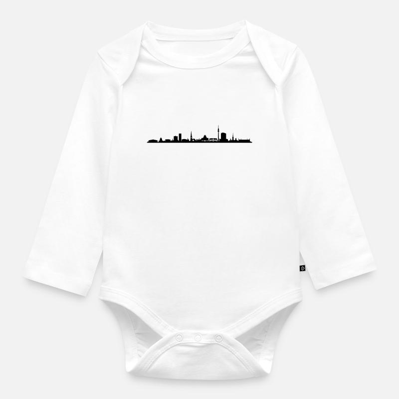Skyline - Dortmund - Baby Bio-Langarm-Body - Weiß