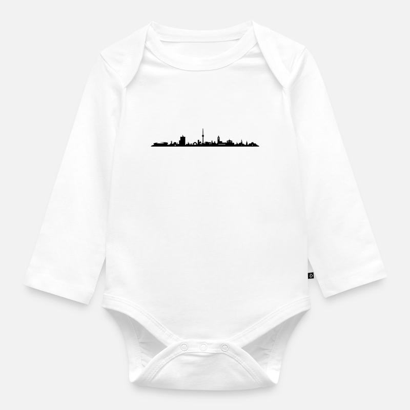 Skyline - Stuttgart - Baby Bio-Langarm-Body - Weiß