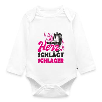 Schlagermusik - Baby Bio-Langarm-Body - Weiß - Vorne