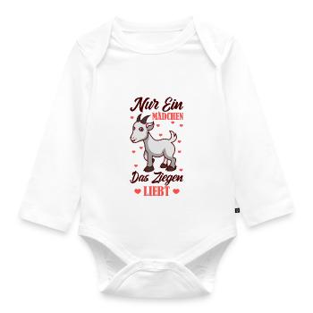 Ziege - Baby Bio-Langarm-Body - Weiß - Vorne
