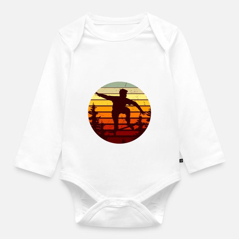 skateboard - Body Bébé bio manches longues - blanc