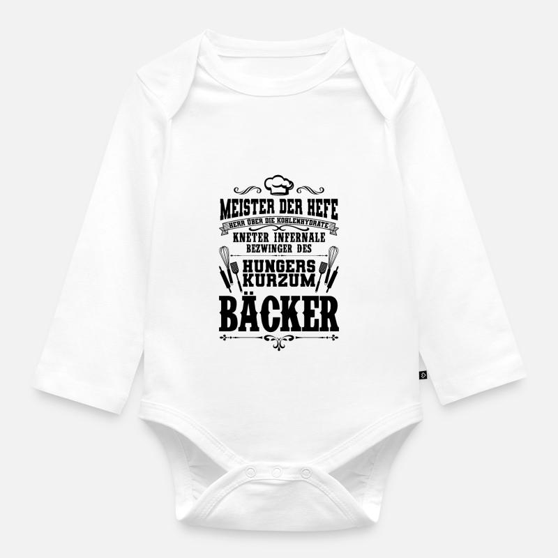 Bäcker - Baby Bio-Langarm-Body - Weiß