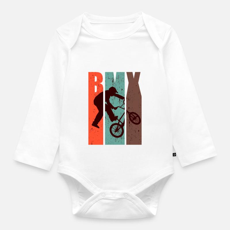 BMX - Body Bébé bio manches longues - blanc