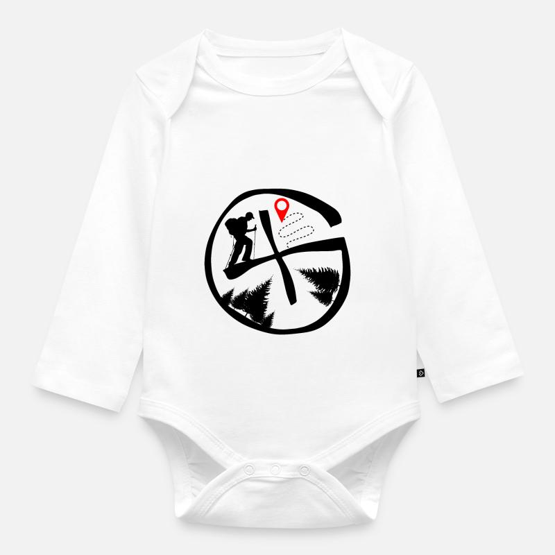 Geocaching - Baby Bio-Langarm-Body - Weiß