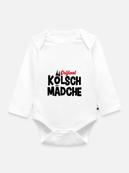 Kölsch Mädche - Baby Bio-Langarm-Body - Weiß