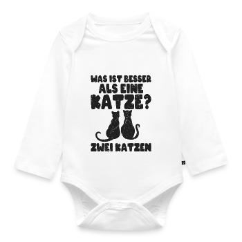 Katzenliebhaber - Baby Bio-Langarm-Body - Weiß - Vorne