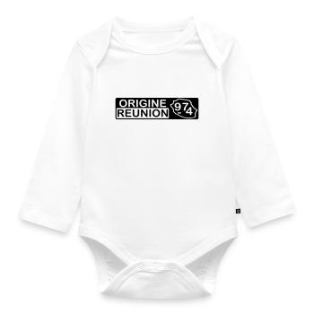 Origine Réunion 974 - v2 - Body Bébé bio manches longues - blanc - Devant