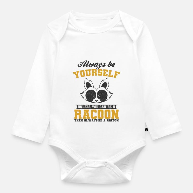 Waschbär - Baby Bio-Langarm-Body - Weiß