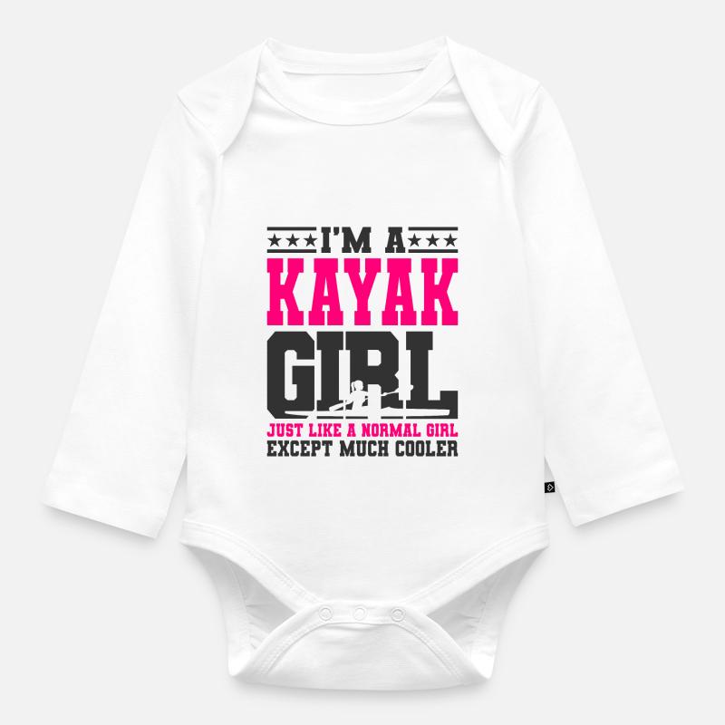 Fille de kayak - Body Bébé bio manches longues - blanc