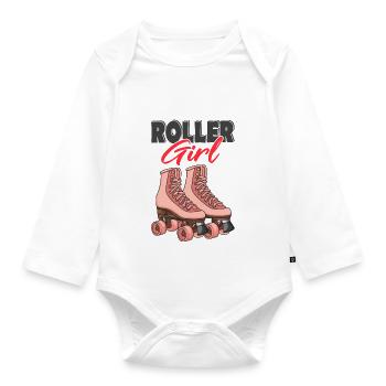 Rollschuhe - Baby Bio-Langarm-Body - Weiß - Vorne