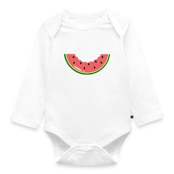 Melone - Baby Bio-Langarm-Body - Weiß - Vorne