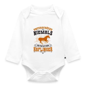 Haflinger - Baby Bio-Langarm-Body - Weiß - Vorne
