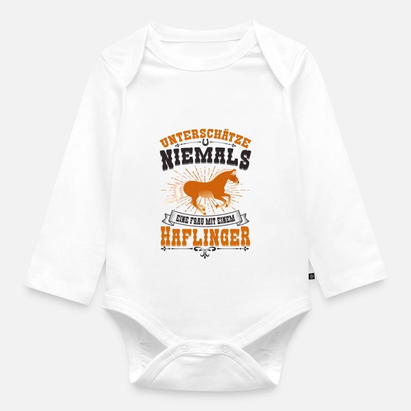 Haflinger - Baby Bio-Langarm-Body - Weiß