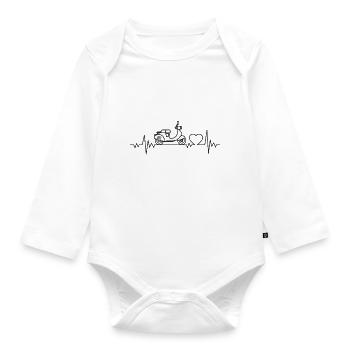 Moped Herzschlag - Baby Bio-Langarm-Body - Weiß - Vorne