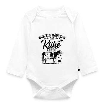 Kühe - Baby Bio-Langarm-Body - Weiß - Vorne