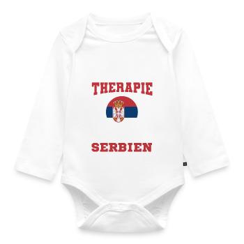 Serbien Keine Therapie Urlaub Ferien Reise - Baby Bio-Langarm-Body - Weiß - Vorne