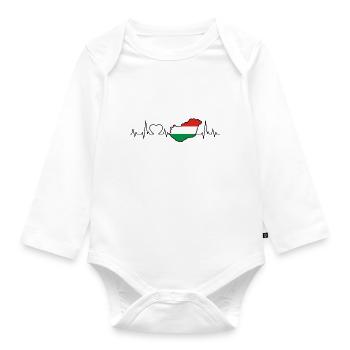 Ungarn Herzschlag - Baby Bio-Langarm-Body - Weiß - Vorne
