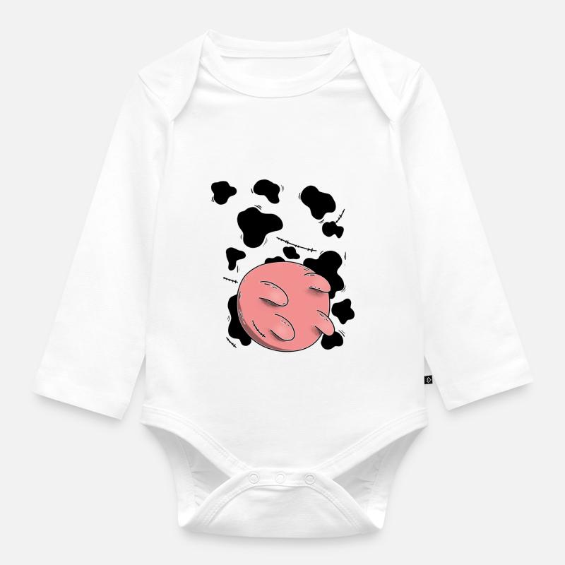 Conception du pis de vache - Body Bébé bio manches longues - blanc