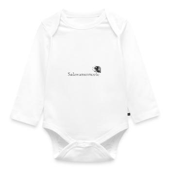 Salzwasserseele mit Muschel, schlichtes Design - Baby Bio-Langarm-Body - Weiß - Vorne