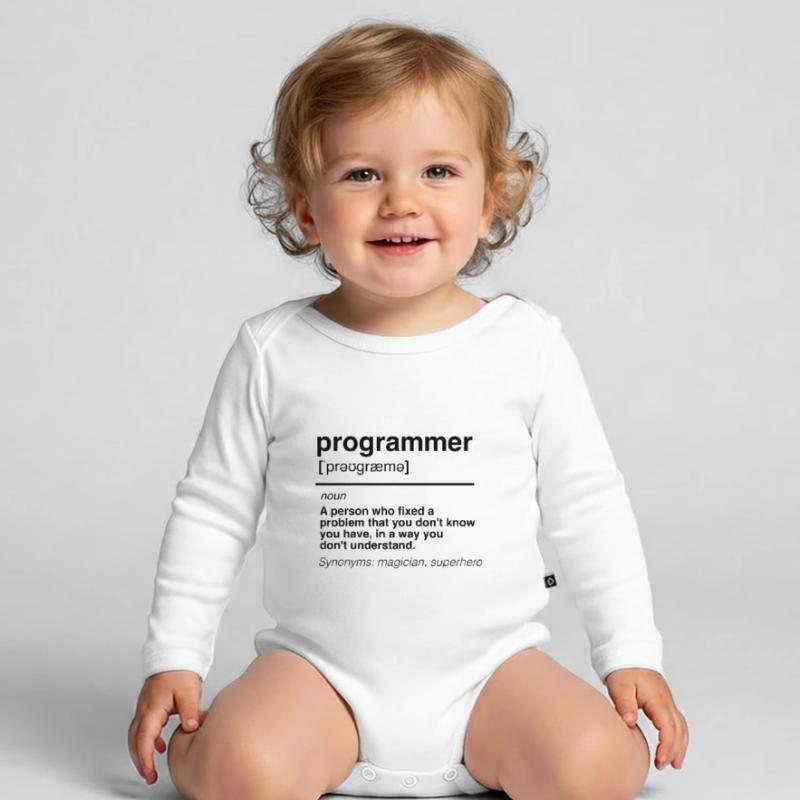 Funny software developer engineer programmer Organic Longsleeve Baby Bodysuit