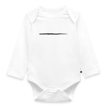 Strich Kunst Pinselstrich Unterstrich Riss Linie - Baby Bio-Langarm-Body - Weiß - Vorne