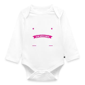 Reiterin Pferde Hobbyhorse - Baby Bio-Langarm-Body - Weiß - Vorne