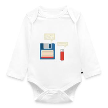 Ich Bin Dein Vater Diskette USB Stick Informatik - Baby Bio-Langarm-Body - Weiß - Vorne