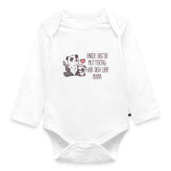 Muttertag - Erster Muttertag - Baby Bio-Langarm-Body - Weiß - Vorne
