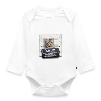 Kriminelle Katze - Baby Bio-Langarm-Body - Weiß - Vorne