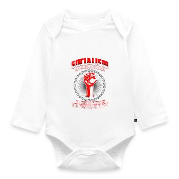 Capitaliste citation anti socialisme cadeau - Body Bébé bio manches longues - blanc - Devant